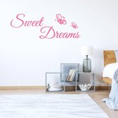 Muursticker Sweet Dreams - Roze - 80 x 28 cm - slaapkamer engelse teksten