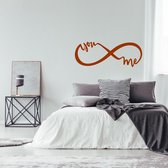 Muursticker Infinity You And Me -  Bruin -  120 x 45 cm  -  alle muurstickers  slaapkamer - Muursticker4Sale
