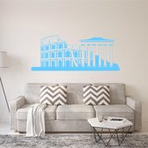 Muursticker Italië Rome -  Lichtblauw -  160 x 65 cm  -  alle muurstickers  slaapkamer  woonkamer  steden - Muursticker4Sale