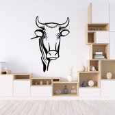 Muursticker Stier -  Rood -  83 x 120 cm  -  slaapkamer  woonkamer  alle muurstickers  dieren - Muursticker4Sale