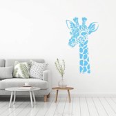 Muursticker Giraffe -  Lichtblauw -  92 x 160 cm  -  alle muurstickers  baby en kinderkamer  woonkamer  dieren - Muursticker4Sale