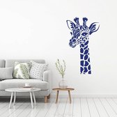 Muursticker Giraffe -  Donkerblauw -  92 x 160 cm  -  alle muurstickers  baby en kinderkamer  woonkamer  dieren - Muursticker4Sale