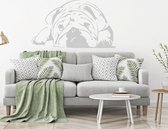 Muursticker Bulldog -  Zilver -  160 x 92 cm  -  slaapkamer  woonkamer  alle muurstickers  dieren - Muursticker4Sale