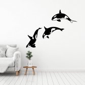 Muursticker Orka's -  Geel -  140 x 104 cm  -  woonkamer  alle muurstickers  slaapkamer  baby en kinderkamer  dieren - Muursticker4Sale