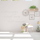 Muursticker Live Laugh Love - Lichtgrijs - 120 x 67 cm - woonkamer alle