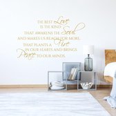 Muursticker Love Soul Fire Peace - Goud - 80 x 50 cm - alle muurstickers slaapkamer woonkamer