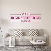 Muursticker Home Sweet Home - Roze - 80 x 24 cm - woonkamer engelse teksten
