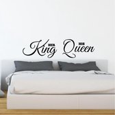 Muursticker Her King - His Queen -  Rood -  160 x 41 cm  -  alle muurstickers  slaapkamer  engelse teksten - Muursticker4Sale