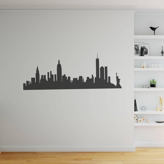 Muursticker New York Skyline - Bleu foncé - 80 x 30 cm - Muursticker4Sale