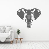 Muursticker Olifant -  Donkergrijs -  100 x 81 cm  -  alle muurstickers  slaapkamer  woonkamer  dieren - Muursticker4Sale