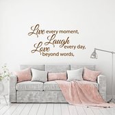 Muursticker Live Laugh Love - Bruin - 80 x 45 cm - woonkamer alle muurstickers slaapkamer