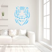 Muursticker Tijger -  Lichtblauw -  120 x 152 cm  -  slaapkamer  alle  woonkamer  dieren - Muursticker4Sale