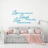 Muursticker Live Laugh Love -  Lichtblauw -  80 x 45 cm  -  woonkamer  alle muurstickers  slaapkamer - Muursticker4Sale