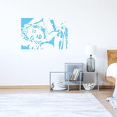 Muursticker Marilyn Monroe -  Lichtblauw -  160 x 107 cm  -    slaapkamer  woonkamer - Muursticker4Sale