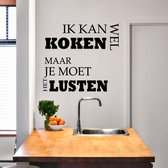 Muursticker Ik Kan Wel Koken -  Zwart -  100 x 90 cm  -  keuken  nederlandse teksten  alle - Muursticker4Sale