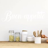 Muursticker Buon Appetito - Wit - 120 x 30 cm - keuken