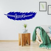 Muursticker Tribal Love - Donkerblauw - 80 x 21 cm - woonkamer slaapkamer engelse teksten