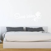 Muursticker Slaap Lekker Met Roos - Wit - 160 x 58 cm - slaapkamer alle