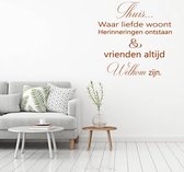 Muursticker Thuis Waar Liefde Woont -  Bruin -  120 x 120 cm  -  woonkamer  nederlandse teksten  alle - Muursticker4Sale