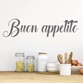 Muursticker Buon Appetito -  Donkergrijs -  160 x 40 cm  -  keuken  alle - Muursticker4Sale
