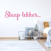 Muursticker Slaap Lekker - Roze - 160 x 40 cm - baby en kinderkamer - teksten en gedichten slaapkamer baby en kinderkamer alle