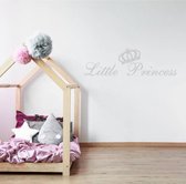 Muursticker Little Princess - Lichtgrijs - 120 x 34 cm - baby en kinderkamer engelse teksten