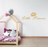 Muursticker Little Princess - Goud - 120 x 34 cm - baby en kinderkamer - teksten en gedichten baby en kinderkamer alle