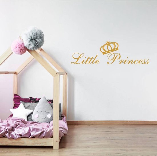 Muursticker Little Princess - Goud - 120 x 34 cm - baby en kinderkamer - teksten en gedichten baby en kinderkamer alle