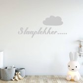 Muursticker Slaaplekker Met Wolk -  Zilver -  160 x 74 cm  -  baby en kinderkamer  nederlandse teksten  alle - Muursticker4Sale