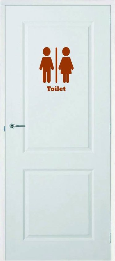 Deursticker Toilet - Bruin - 7 x 10 cm - toilet overige stickers - toilet alle