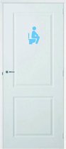 Deursticker Man Op Wc - Lichtblauw - 20 x 30 cm - toilet raam en deur stickers - toilet