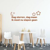 Muursticker Dag Sterren, Dag Maan -  Bruin -  120 x 41 cm  -  baby en kinderkamer  alle - Muursticker4Sale