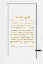 Toilet Regels -  Goud -  80 x 101 cm  -  toilet raam en deurstickers - toilet  alle - Muursticker4Sale