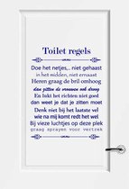 Toilet Regels -  Donkerblauw -  100 x 127 cm  -  toilet raam en deurstickers - toilet  alle - Muursticker4Sale