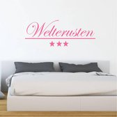 Muursticker Welterusten Met Sterren -  Roze -  160 x 58 cm  -  nederlandse teksten  slaapkamer  alle - Muursticker4Sale