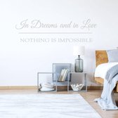 Muursticker Nothing Is Impossible -  Zilver -  80 x 22 cm  -  engelse teksten  slaapkamer  alle - Muursticker4Sale