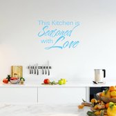 Muursticker This Kitchen Is Seasoned With Love -  Lichtblauw -  160 x 112 cm  -  keuken  engelse teksten  alle - Muursticker4Sale