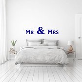 Muursticker Mr & Mrs -  Donkerblauw -  160 x 35 cm  -  slaapkamer  alle - Muursticker4Sale