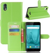 Voor Wiko Lenny4 Plus Litchi Texture horizontale flip lederen tas met houder & portemonnee & kaartsleuven (groen)