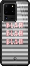 Samsung S20 Ultra hoesje glass - Blah blah blah | Samsung Galaxy S20 Ultra  case | Hardcase backcover zwart