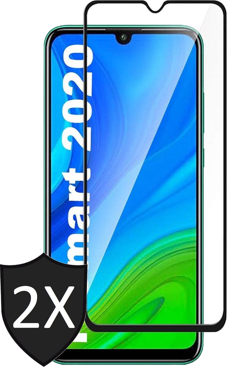 Screenprotector geschikt voor Huawei P Smart 2020 - Full Screen Protector Glas - 2 Stuks