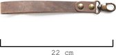 Tannery Sleutelhanger Grijs Leer 22 cm Oud Goud Clip