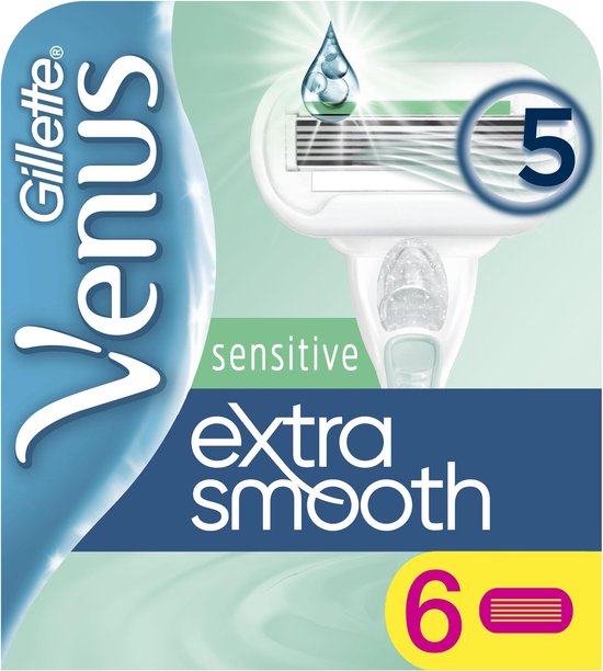 Gillette Venus Sensitive Extra Glad Scheermesjes Vrouwen - 6 stuks