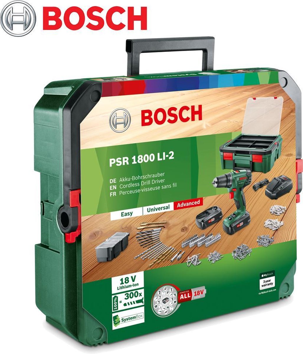 Bosch Accuboormachine PSR1800 LI-2 + SystemBox - 241 Delig | bol.com
