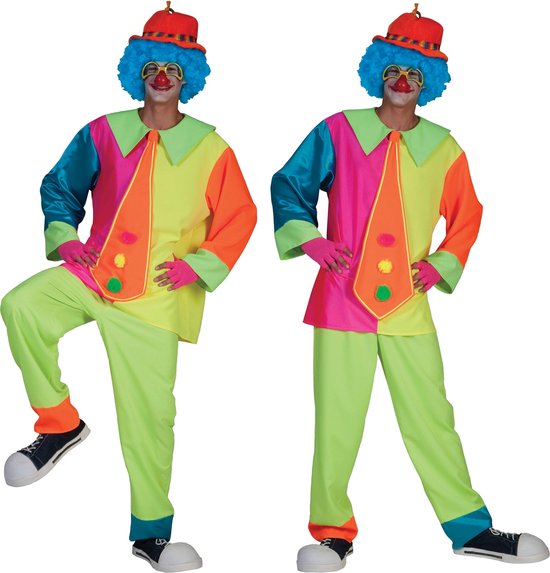 Funny Fashion - Clown & Nar Kostuum - Silly Billy - Man - multicolor - Maat 52-54 - Carnavalskleding - Verkleedkleding