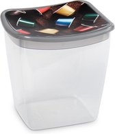 Tasses à café Conteneur de stockage en plastique transparent / gris - 1,1 litres - 13 x 11 x 13 cm - Conteneurs de stockage / conteneurs de stockage