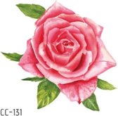 Temporary tattoo | tijdelijke tattoo | fake tattoo | roze roos | 60 x 60 mm