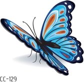 Temporary tattoo | tijdelijke tattoo | fake tattoo | blauwe vlinder | 60 x 60 mm