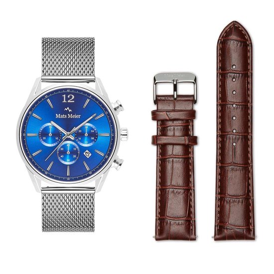 Mats Meier Grand Cornier horloge en horlogeband giftset - Zilverkleurig |  bol.com