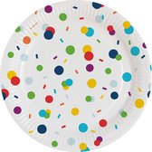Amscan Bordjes Confetti 17,7 Cm Papier Wit 8 Stuks